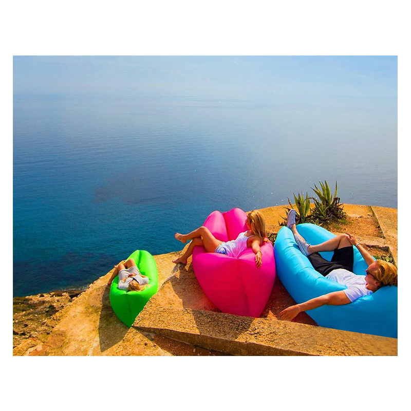 Trending hot sale fashion inflatable lounge air filled sofa lounger sleeping outdoor beach air bean bag chair