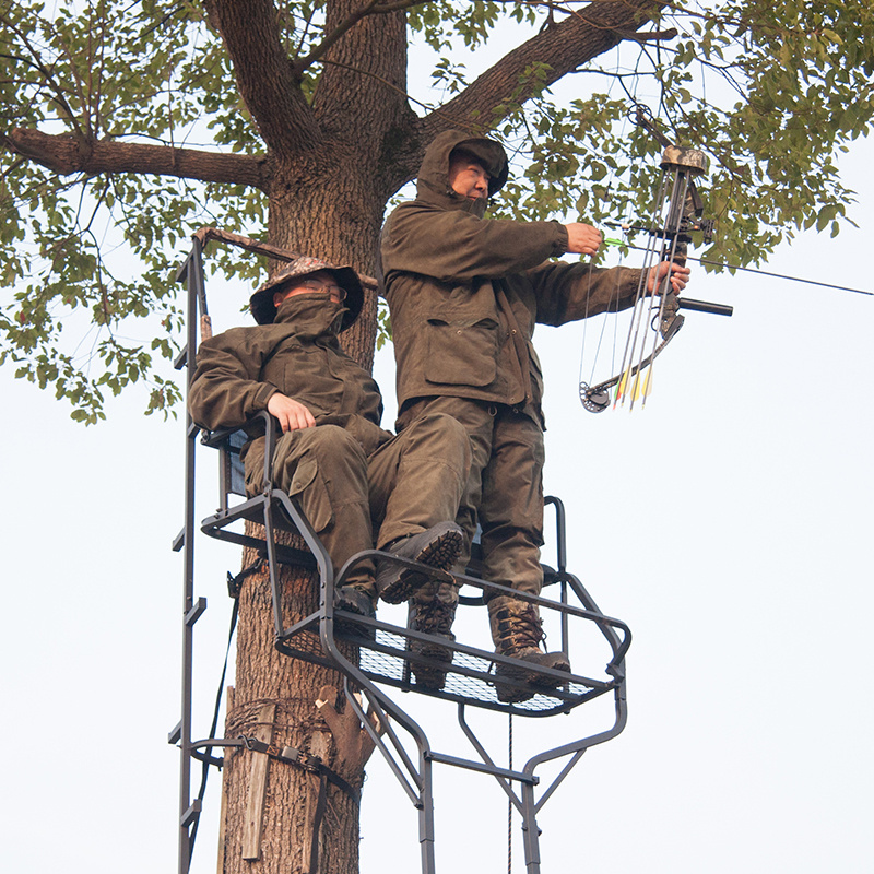 outdoor strong steel tree stand hunting ladder climbing treestand for 2 people hunting product