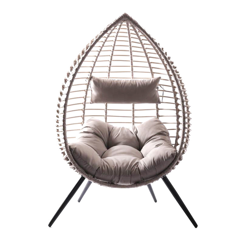 Environmentally friendly materials Egg leisure outdoor indoor rattan egg chair with removable leveling feet