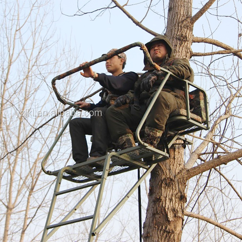 outdoor strong steel tree stand hunting ladder climbing treestand for 2 people hunting product