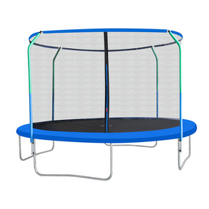 Wholesale Customizable size spring free 6/8/10/12/13/14/15FT Trampoline with round fiber glass net top for children