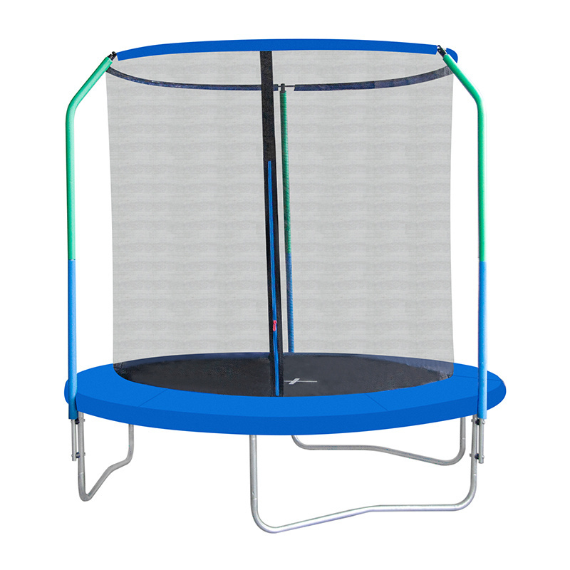 Wholesale Customizable size spring free 6/8/10/12/13/14/15FT Trampoline with round fiber glass net top for children