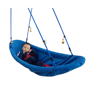 Blue cradle children's boat garden swing outdoor rocking baby toy chair double kids stronger  swing set