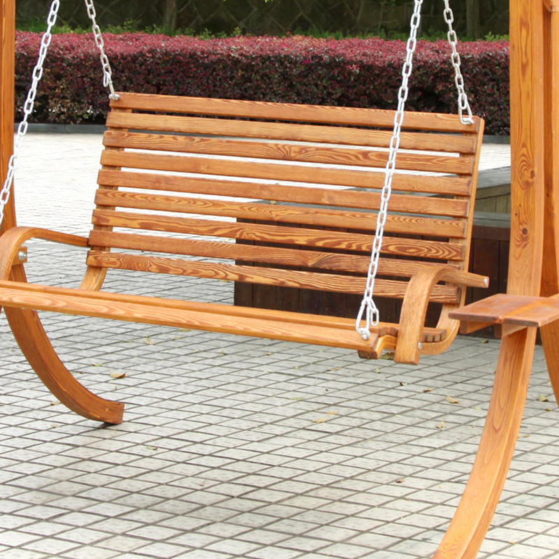 New Hot Sale outdoor waterproof Wooden shelf for garden decoration 3 seat swing hanging patio chair