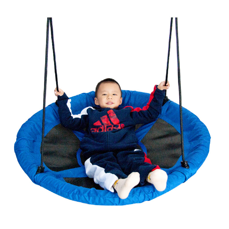 Factory manufactures portable camping red swing set baby birds nest round basket swing with hanging rope for sale