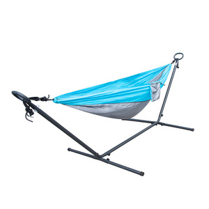 Simple Outdoor camping nylon Beach comfortable hammock chair with portable stand for adult and children