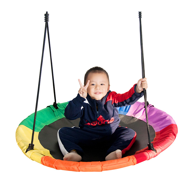 Cheap Child Four-color new comfortable garden patio ceiling swing seat set kids baby tree cradle swing bed with stand