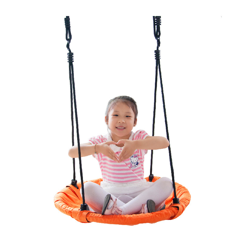 wholesale Indoor 65cm Kids round swing seat with hanging rope adjustable baby outdoor garden Indian nest swing chair