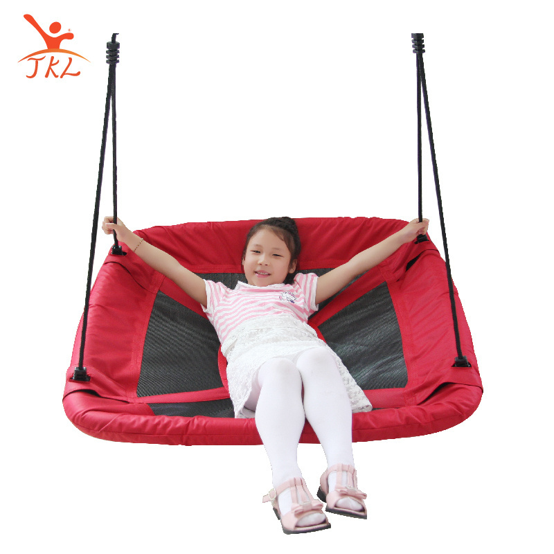 Factory indoor rectangular hanging baby tree Children red square nest swing portable garden baby swing outdoor for sales