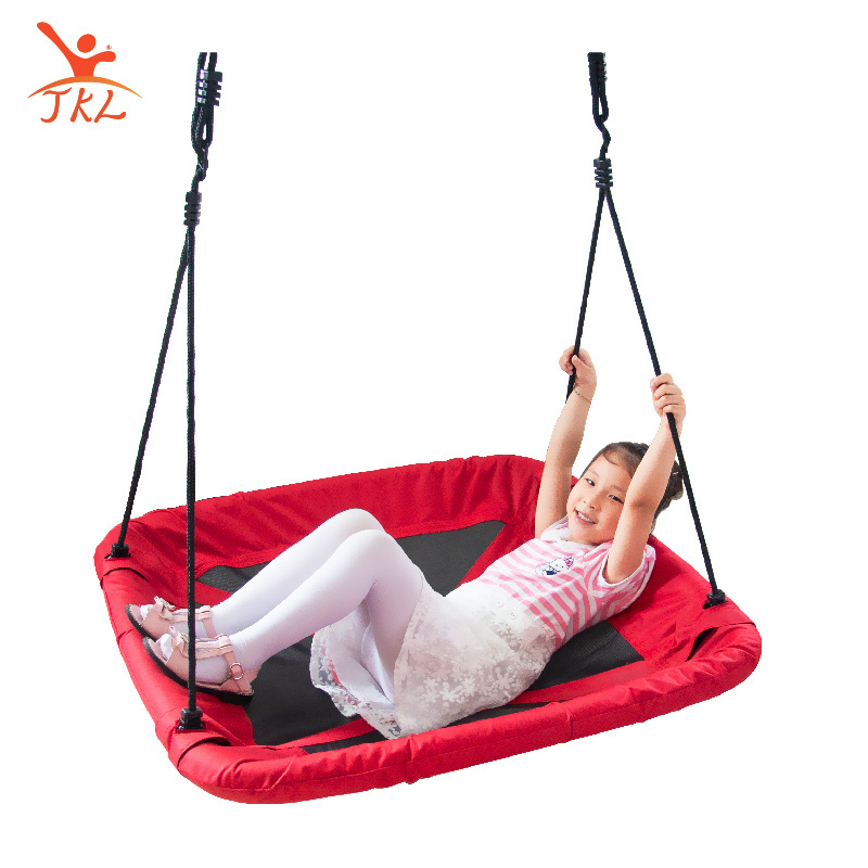 Factory indoor rectangular hanging baby tree Children red square nest swing portable garden baby swing outdoor for sales