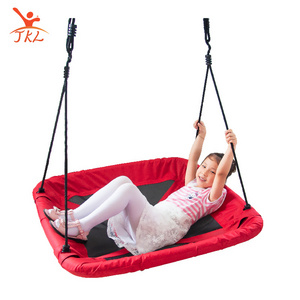 Factory indoor rectangular hanging baby tree Children red square nest swing portable garden baby swing outdoor for sales