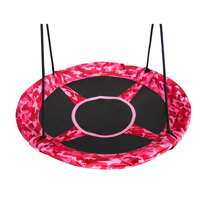 Colorful 100cm diameter round red camouflage outdoor baby bird nest rope swing chairs for children and adults