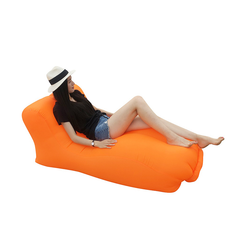 Trending hot sale fashion inflatable lounge air filled sofa lounger sleeping outdoor beach air bean bag chair