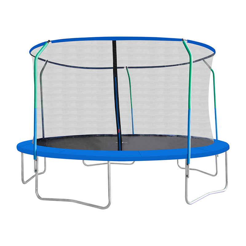 Wholesale Customizable size spring free 6/8/10/12/13/14/15FT Trampoline with round fiber glass net top for children