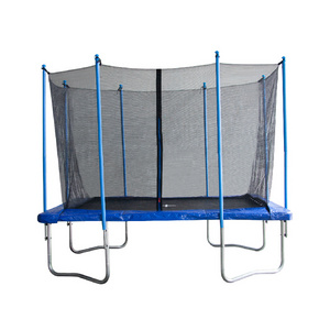 Outdoor large rectangle blue square children super spring cama elastica trampoline tent manufacturers with safety net for kids