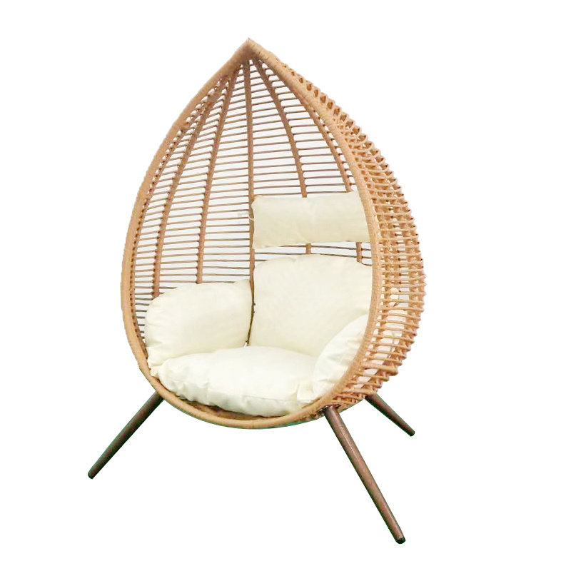 Environmentally friendly materials Egg leisure outdoor indoor rattan egg chair with removable leveling feet