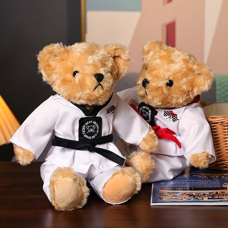 Taekwondo bear plush toy dressed teddy bear doll