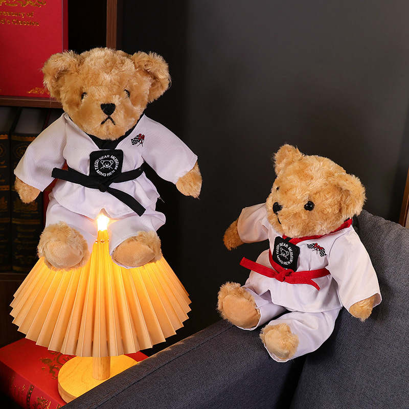 Taekwondo bear plush toy dressed teddy bear doll