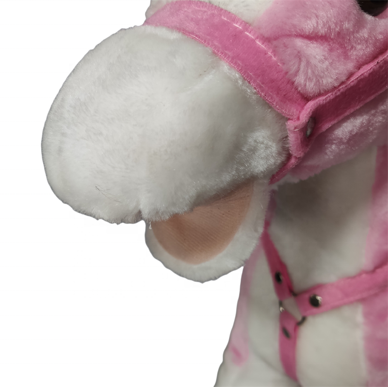 Wholesale Pink and White Toddler Rocking horse Trojan Wooden Riding Rocking Horse plush deer rocking horse