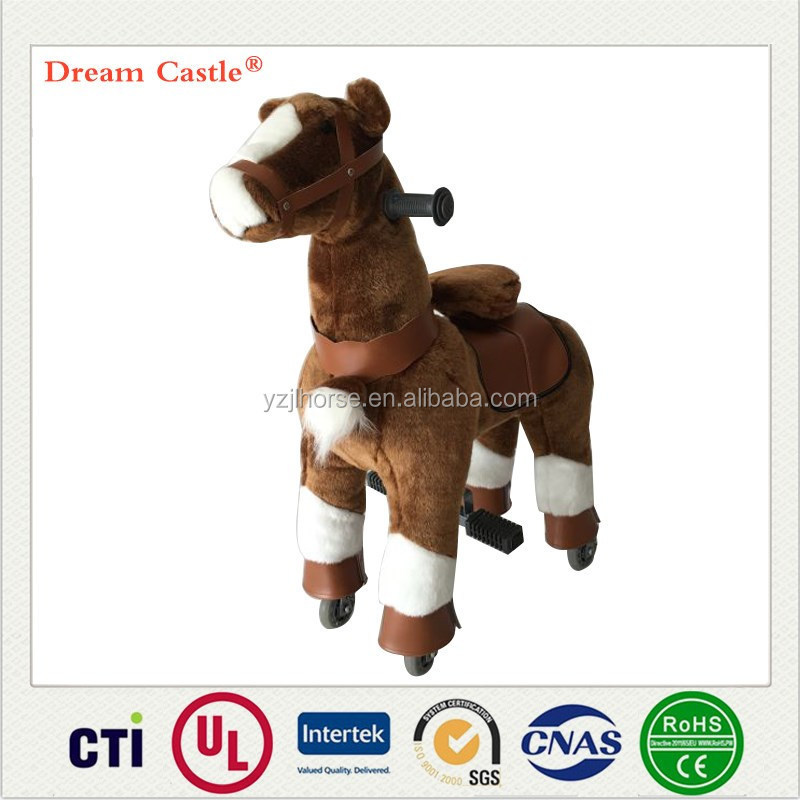 Newest Giddy Up animal Dark brown walking stick animal mechanical walking animal ride for mall