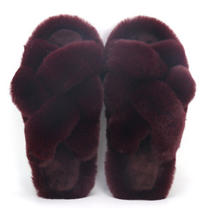 Wholesale Ladies Shoes Night Morning Soft Sleepers Fluffy Furry Fur Slides Slippers Custom Logo