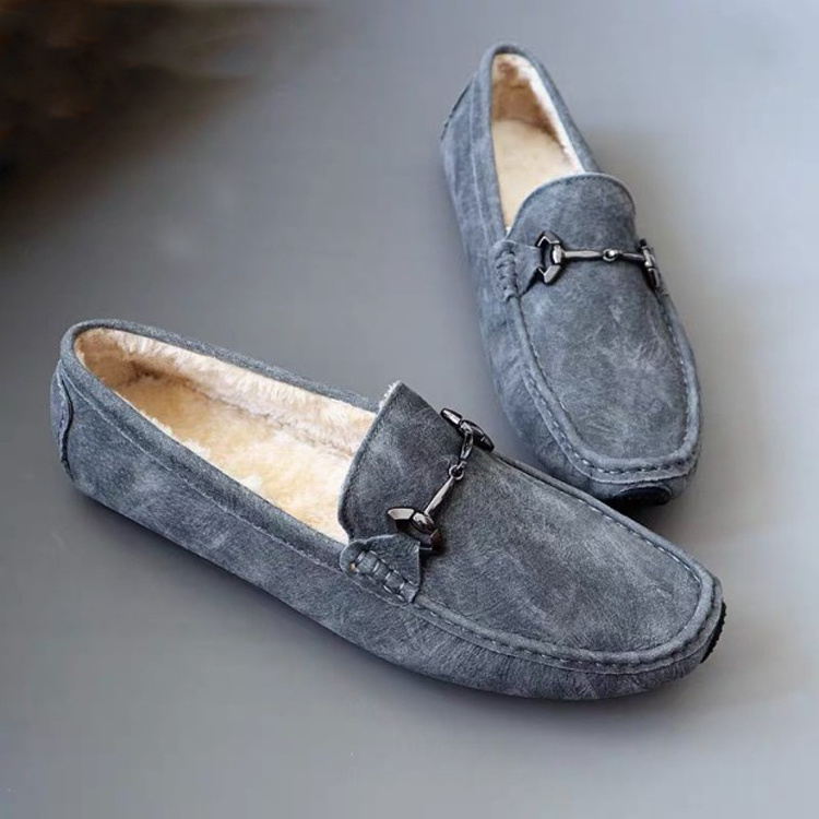 High Quality Winter Warm Flat Classic Moccasin Loafers Driver Shoes Men Casual Shoes