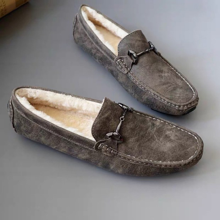 High Quality Winter Warm Flat Classic Moccasin Loafers Driver Shoes Men Casual Shoes