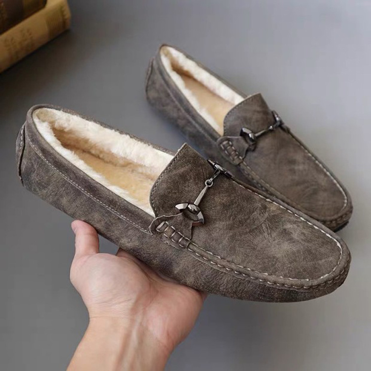 High Quality Winter Warm Flat Classic Moccasin Loafers Driver Shoes Men Casual Shoes