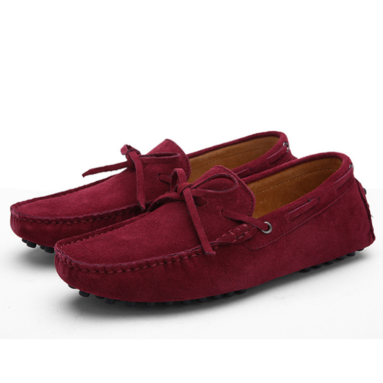 Spring Autumn Cow Suede Leather Outdoor Slip-on Driving Moccasins Shoes Flat Casual Slippers for Men