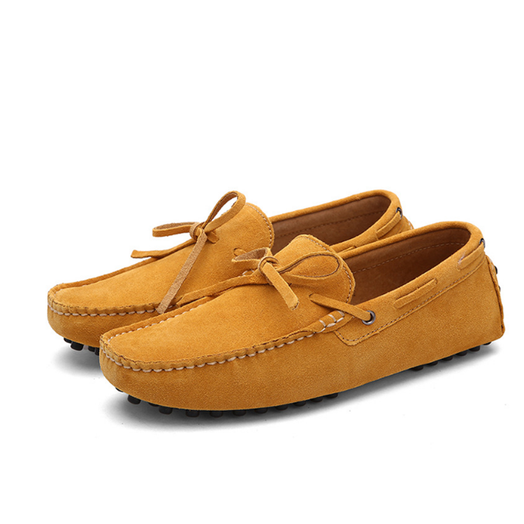 Spring Autumn Cow Suede Leather Outdoor Slip-on Driving Moccasins Shoes Flat Casual Slippers for Men