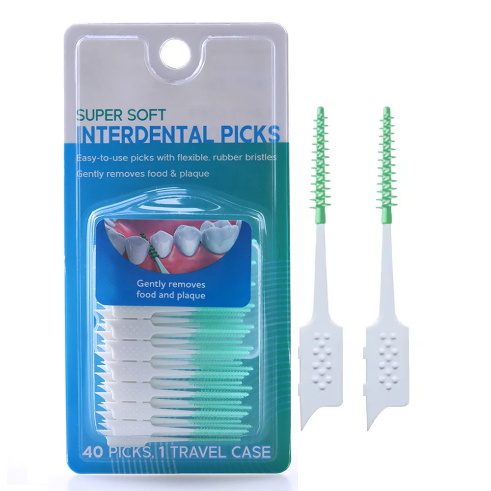 Customized Interdental Brush Toothpick Soft Rubber Dental Picks Orthodontic Tooth Brush