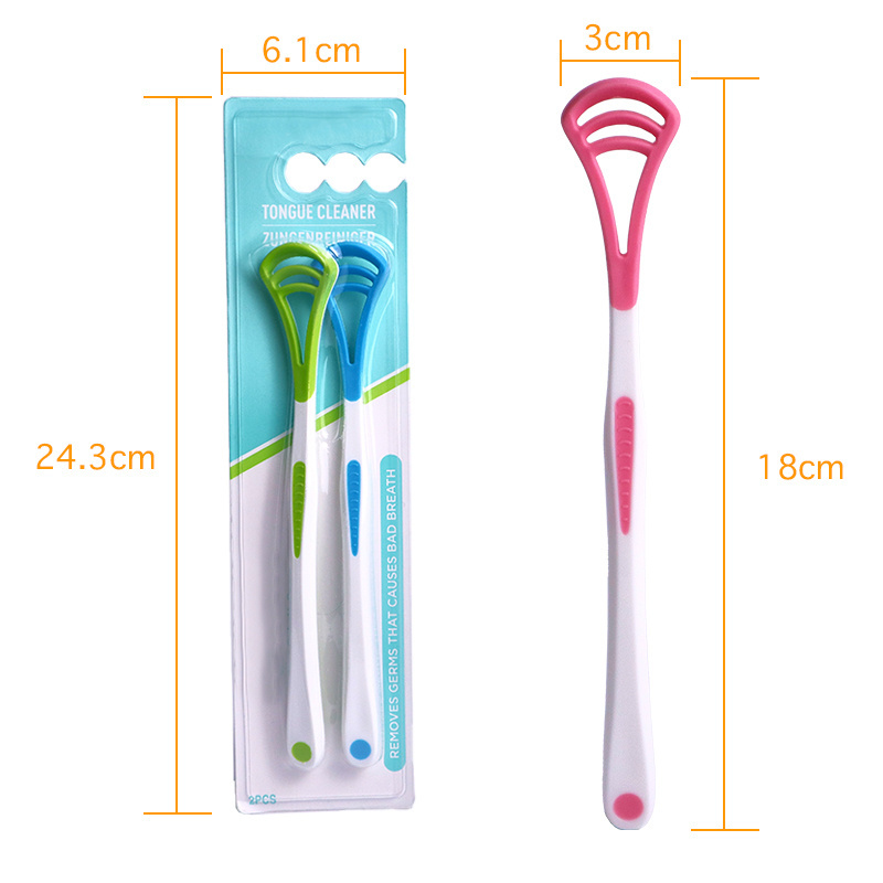 Wholesale Silicone Plastic Tongue Cleaner Brush raspador de lingua limpiador de lengua Tongue Scraper