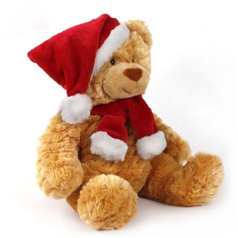 Wholesale Plush Christmas Teddy Bear Toy With Hat And Scarf Santa Hats Scarves Stuffed Teddy Bear Plush Toy Animal Holiday Gifts