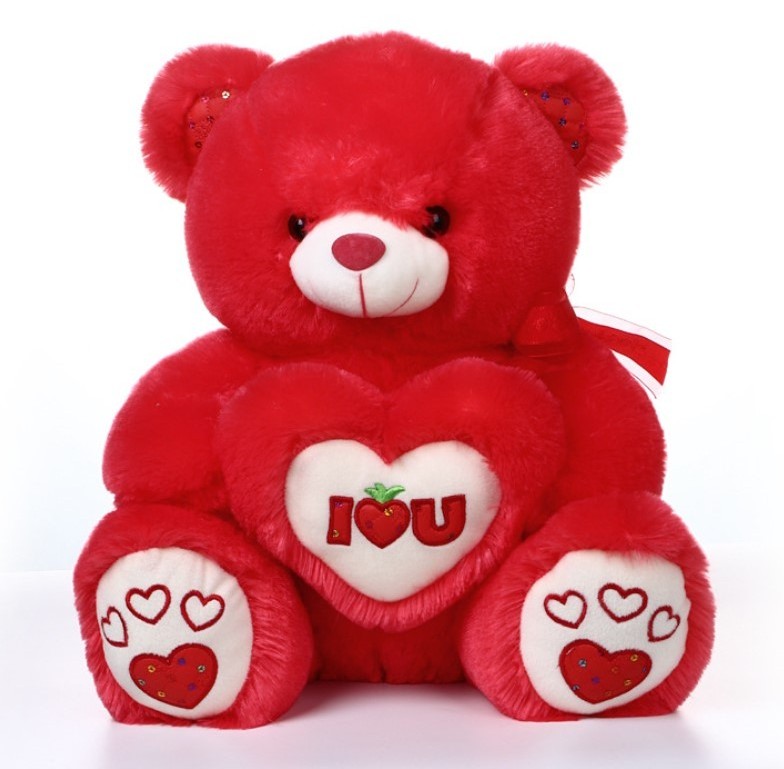 Valentine stuffed plush toys teddy bear with heart stuffed hot selling toy plush teddy bear for valentine