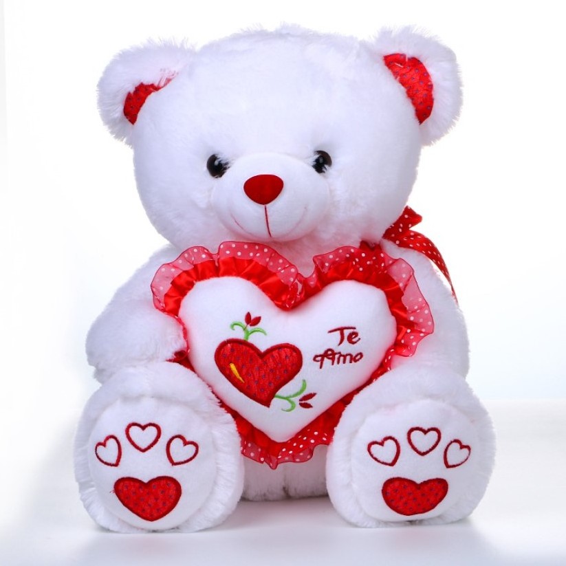 Valentine stuffed plush toys teddy bear with heart stuffed hot selling toy plush teddy bear for valentine