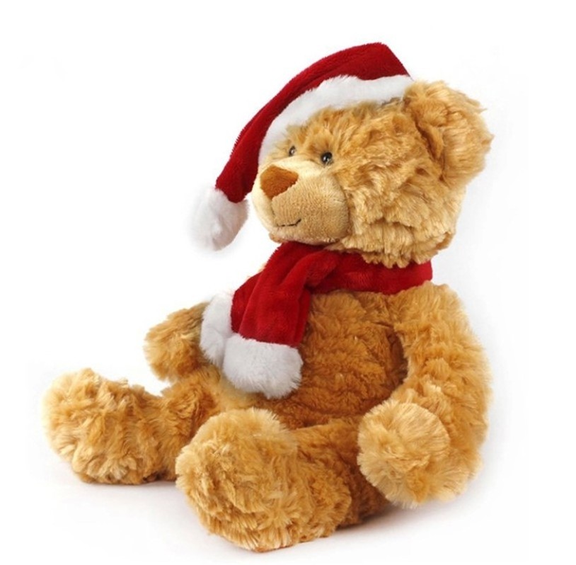 Wholesale Plush Christmas Teddy Bear Toy With Hat And Scarf Santa Hats Scarves Stuffed Teddy Bear Plush Toy Animal Holiday Gifts