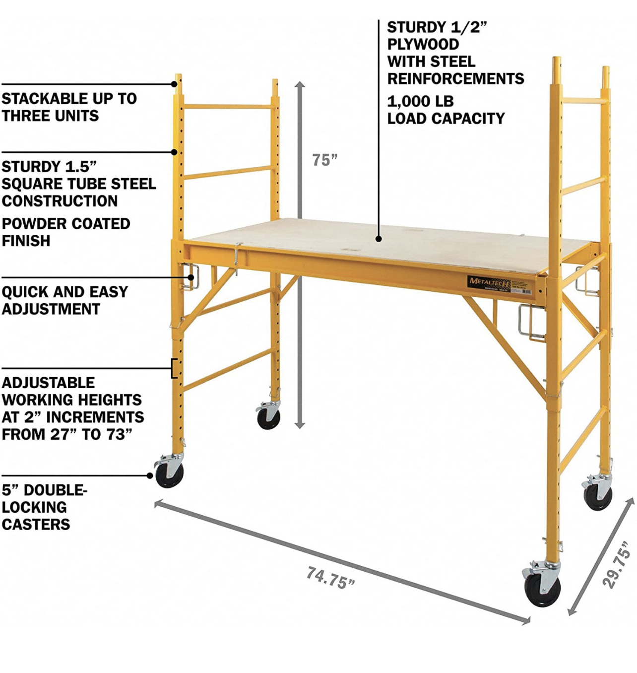 Industrial mini type telescopic folding scaffold