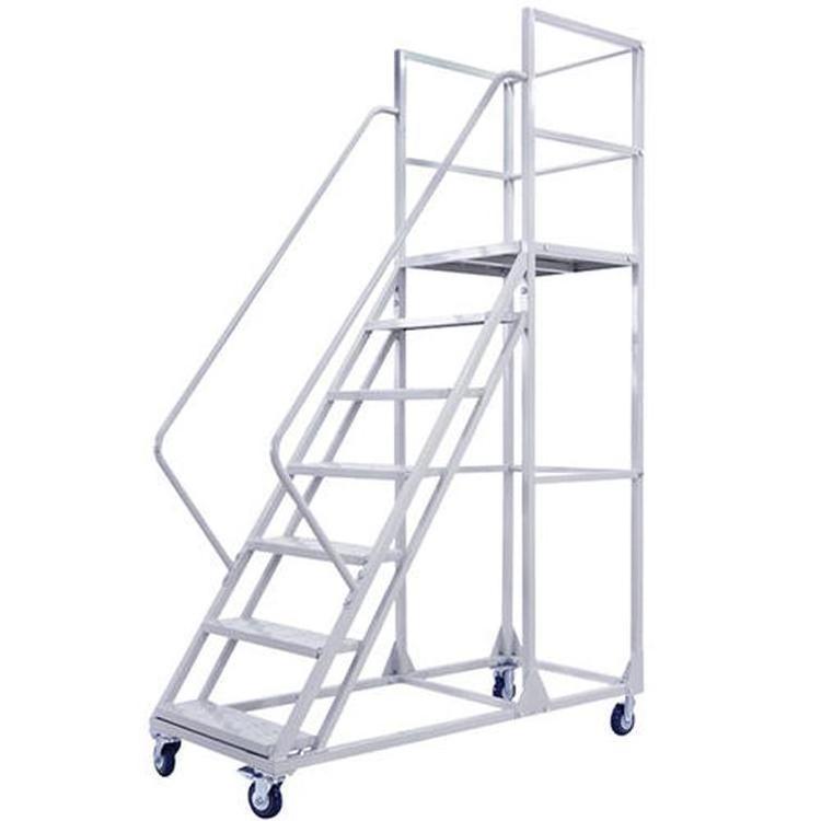 Factory Direct Sale Custom Aluminum Screw/Bolt Working Platform ladder With Wheels and Locks