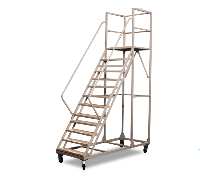 Factory Direct Sale Custom Aluminum Screw/Bolt Working Platform ladder With Wheels and Locks