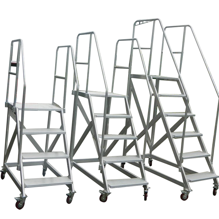 Factory Direct Sale Custom Aluminum Screw/Bolt Working Platform ladder With Wheels and Locks