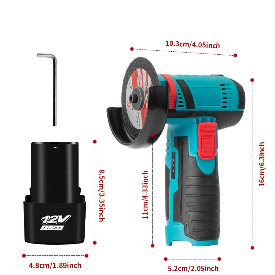 12V Cutting Diamond Cordless Power Tools Rechargeable Grinding Tool Polishing Grinding Machine Mini Angle Grinder