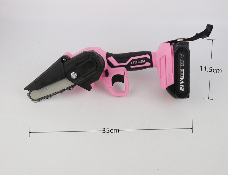 6 inch lithium electric chainsaw rechargeable woodworking pink chainsaw garden logging electric saw one hand saw