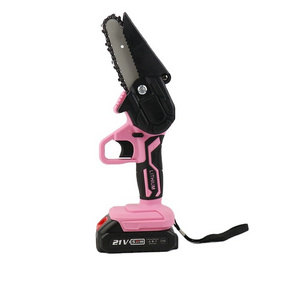 6 inch lithium electric chainsaw rechargeable woodworking pink chainsaw garden logging electric saw one hand saw