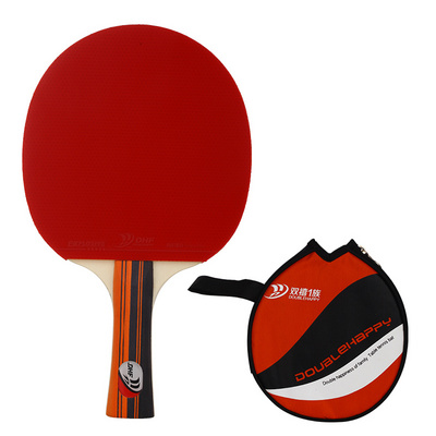 Double Happiness Family Table Tennis Racquet Single Set Beginner's Double sided Reverse Adhesive Table Tennis Ball