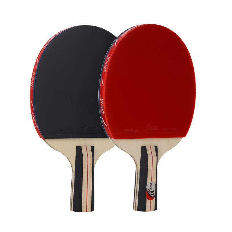 Fashionable and minimalist table tennis racket with long handle special poplar wood double reverse glue