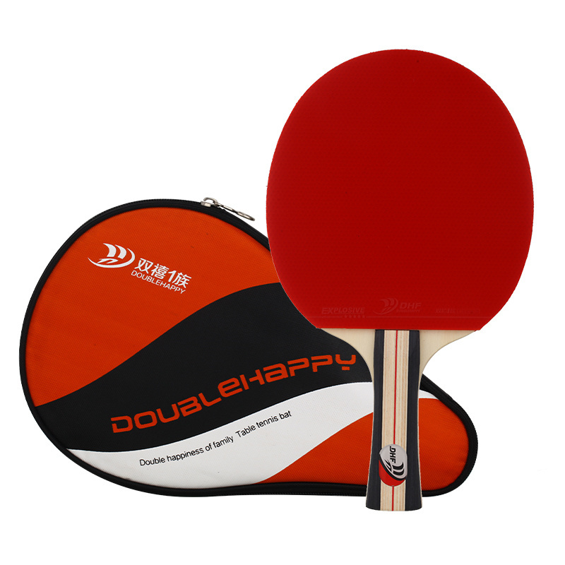 Fashionable and minimalist table tennis racket with long handle special poplar wood double reverse glue