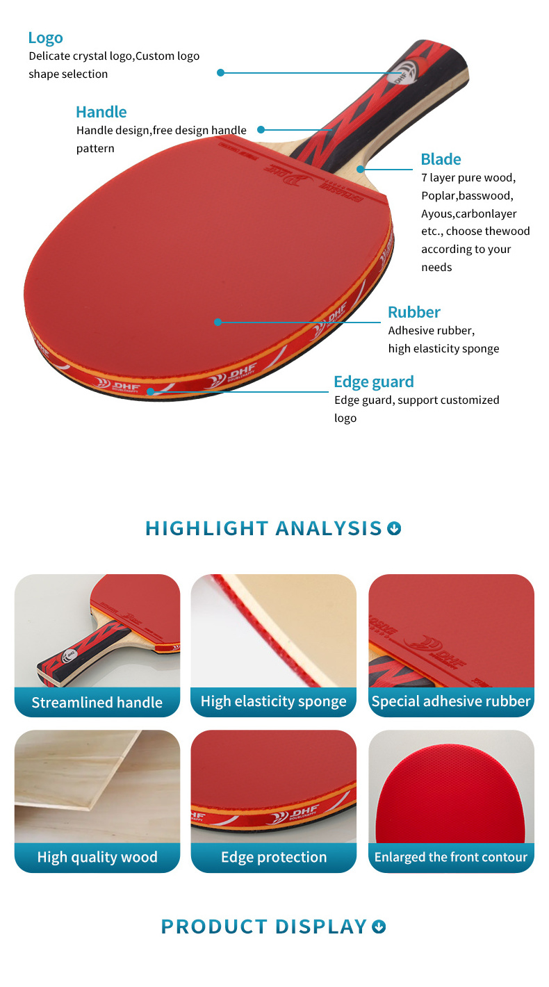 Double Happiness Clan Table Tennis Racquet 5-star Special Match Racquet