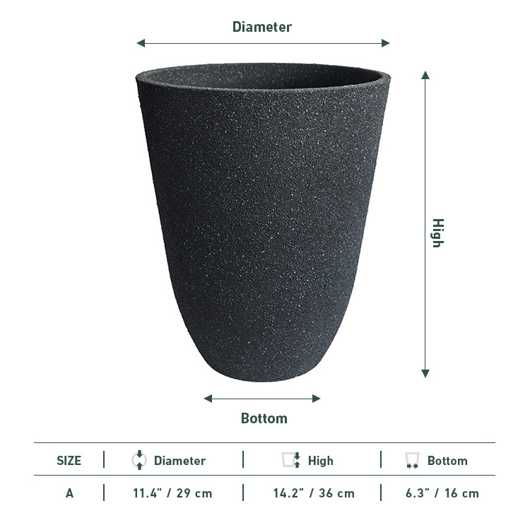 wholesale outdoor indoor garden home decorative resin concrete tree pots plastic large tall planter