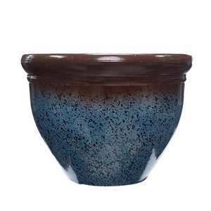 home decorative resin glazed pot ceramic effect flowerpot planter 12 inch plastic garden pots for plant