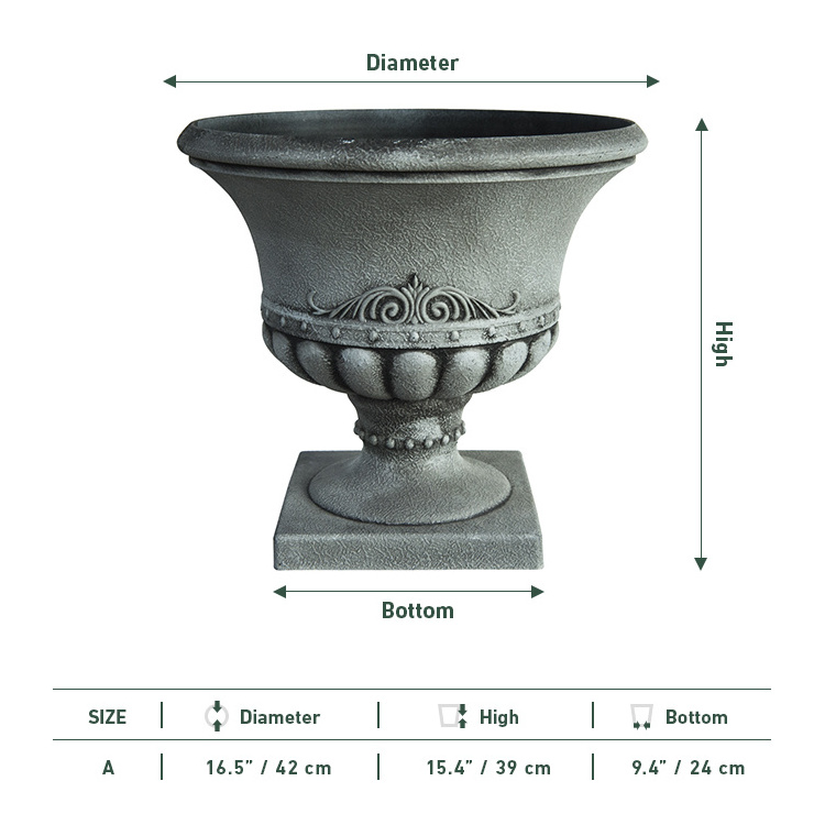 wholesale plastic Garden Planters Pots Round Circular Roman Wedding decoration flower pot